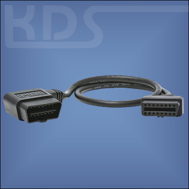 OBD-2 Extension Cable D-1 / 0.6m - HiQ - (J1962 M-F) // angled connector